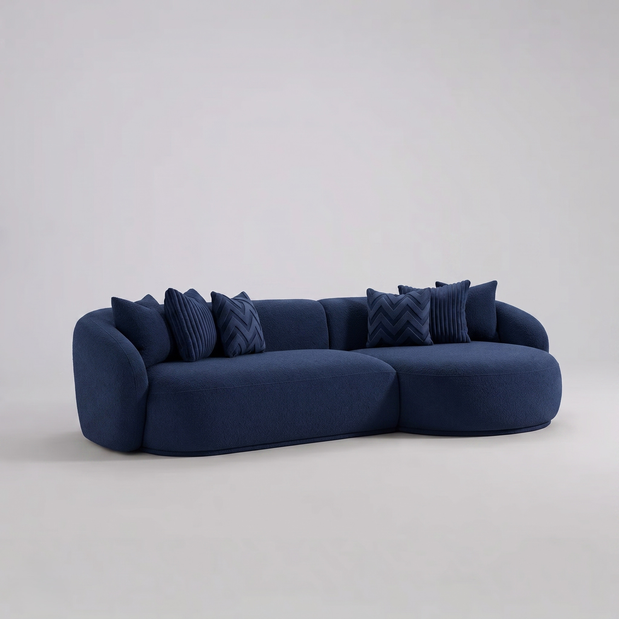 Canapé d'angle Droit PALERME Bleu Marine 